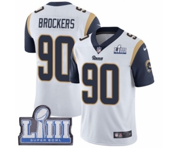 Men's Nike Los Angeles Rams #90 Michael Brockers White Vapor Untouchable Limited Player Super Bowl LIII Bound NFL Jersey