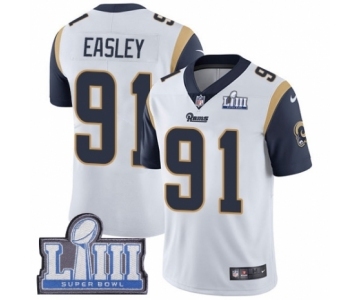 Men's Nike Los Angeles Rams #91 Dominique Easley White Vapor Untouchable Limited Player Super Bowl LIII Bound NFL Jersey