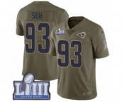 Men's Nike Los Angeles Rams #93 Ndamukong Suh Limited Olive 2017 Salute to Service Super Bowl LIII Bound NFL Jersey