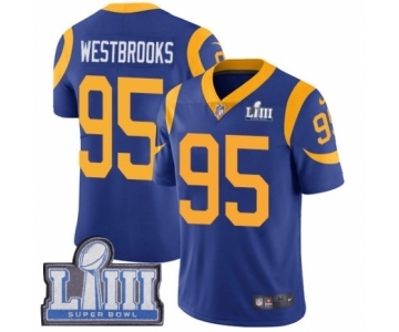 Men's Nike Los Angeles Rams #95 Ethan Westbrooks Royal Blue Alternate Vapor Untouchable Limited Player Super Bowl LIII Bound NFL Jersey