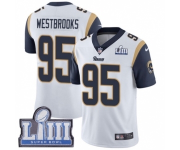 Men's Nike Los Angeles Rams #95 Ethan Westbrooks White Vapor Untouchable Limited Player Super Bowl LIII Bound NFL Jersey