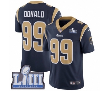 Men's Nike Los Angeles Rams #99 Aaron Donald Navy Blue Team Color Vapor Untouchable Limited Player Super Bowl LIII Bound NFL Jersey