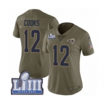 Women's Nike Los Angeles Rams #12 Brandin Cooks Limited Olive 2017 Salute to Service Super Bowl LIII Bound NFL Jersey