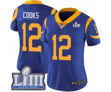 Women's Nike Los Angeles Rams #12 Brandin Cooks Royal Blue Alternate Vapor Untouchable Limited Player Super Bowl LIII Bound NFL Jersey