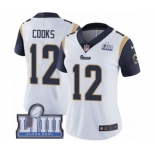 Women's Nike Los Angeles Rams #12 Brandin Cooks White Vapor Untouchable Limited Player Super Bowl LIII Bound NFL Jersey