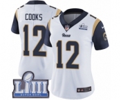 Women's Nike Los Angeles Rams #12 Brandin Cooks White Vapor Untouchable Limited Player Super Bowl LIII Bound NFL Jersey