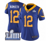 Women's Nike Los Angeles Rams #12 Joe Namath Royal Blue Alternate Vapor Untouchable Limited Player Super Bowl LIII Bound NFL Jersey