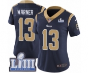 Women's Nike Los Angeles Rams #13 Kurt Warner Navy Blue Team Color Vapor Untouchable Limited Player Super Bowl LIII Bound NFL Jersey