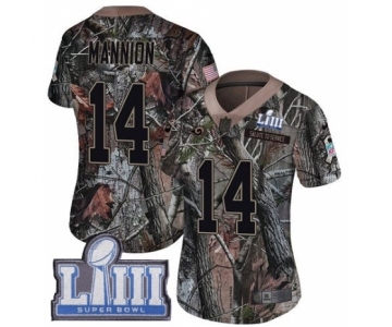 Women's Nike Los Angeles Rams #14 Sean Mannion Camo Rush Realtree Limited Super Bowl LIII Bound NFL Jersey