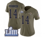 Women's Nike Los Angeles Rams #14 Sean Mannion Limited Olive 2017 Salute to Service Super Bowl LIII Bound NFL Jersey