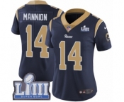 Women's Nike Los Angeles Rams #14 Sean Mannion Navy Blue Team Color Vapor Untouchable Limited Player Super Bowl LIII Bound NFL Jersey