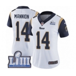 Women's Nike Los Angeles Rams #14 Sean Mannion White Vapor Untouchable Limited Player Super Bowl LIII Bound NFL Jersey