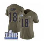 Women's Nike Los Angeles Rams #18 Cooper Kupp Limited Olive 2017 Salute to Service Super Bowl LIII Bound NFL Jersey