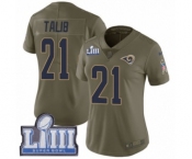 Women's Nike Los Angeles Rams #21 Aqib Talib Limited Olive 2017 Salute to Service Super Bowl LIII Bound NFL Jersey