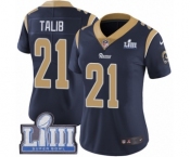 Women's Nike Los Angeles Rams #21 Aqib Talib Navy Blue Team Color Vapor Untouchable Limited Player Super Bowl LIII Bound NFL Jersey