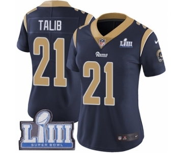 Women's Nike Los Angeles Rams #21 Aqib Talib Navy Blue Team Color Vapor Untouchable Limited Player Super Bowl LIII Bound NFL Jersey