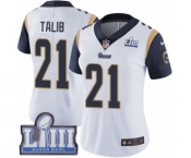 Women's Nike Los Angeles Rams #21 Aqib Talib White Vapor Untouchable Limited Player Super Bowl LIII Bound NFL Jersey