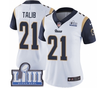 Women's Nike Los Angeles Rams #21 Aqib Talib White Vapor Untouchable Limited Player Super Bowl LIII Bound NFL Jersey