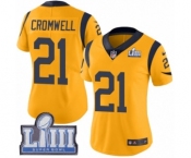 Women's Nike Los Angeles Rams #21 Nolan Cromwell Limited Gold Rush Vapor Untouchable Super Bowl LIII Bound NFL Jersey