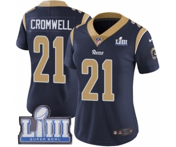 Women's Nike Los Angeles Rams #21 Nolan Cromwell Navy Blue Team Color Vapor Untouchable Limited Player Super Bowl LIII Bound NFL Jersey