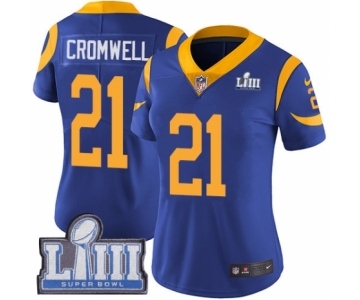 Women's Nike Los Angeles Rams #21 Nolan Cromwell Royal Blue Alternate Vapor Untouchable Limited Player Super Bowl LIII Bound NFL Jersey