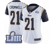 Women's Nike Los Angeles Rams #21 Nolan Cromwell White Vapor Untouchable Limited Player Super Bowl LIII Bound NFL Jersey