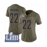 Women's Nike Los Angeles Rams #22 Marcus Peters Limited Olive 2017 Salute to Service Super Bowl LIII Bound NFL Jersey