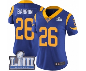 Women's Nike Los Angeles Rams #26 Mark Barron Royal Blue Alternate Vapor Untouchable Limited Player Super Bowl LIII Bound NFL Jersey