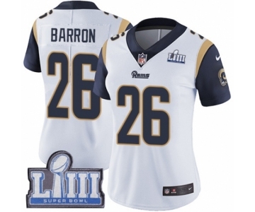 Women's Nike Los Angeles Rams #26 Mark Barron White Vapor Untouchable Limited Player Super Bowl LIII Bound NFL Jersey