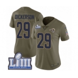 Women's Nike Los Angeles Rams #29 Eric Dickerson Limited Olive 2017 Salute to Service Super Bowl LIII Bound NFL Jersey