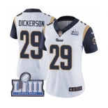 Women's Nike Los Angeles Rams #29 Eric Dickerson White Vapor Untouchable Limited Player Super Bowl LIII Bound NFL Jersey