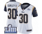 Women's Nike Los Angeles Rams #30 Todd Gurley White Vapor Untouchable Limited Player Super Bowl LIII Bound NFL Jersey