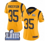 Women's Nike Los Angeles Rams #35 C.J. Anderson Limited Gold Rush Vapor Untouchable Super Bowl LIII Bound NFL Jersey