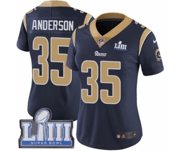 Women's Nike Los Angeles Rams #35 C.J. Anderson Navy Blue Team Color Vapor Untouchable Limited Player Super Bowl LIII Bound NFL Jersey