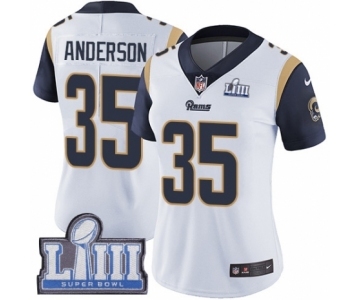 Women's Nike Los Angeles Rams #35 C.J. Anderson White Vapor Untouchable Limited Player Super Bowl LIII Bound NFL Jersey