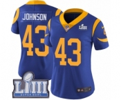 Women's Nike Los Angeles Rams #43 John Johnson Royal Blue Alternate Vapor Untouchable Limited Player Super Bowl LIII Bound NFL Jersey