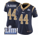 Women's Nike Los Angeles Rams #44 Jacob McQuaide Navy Blue Team Color Vapor Untouchable Limited Player Super Bowl LIII Bound NFL Jersey