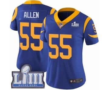 Women's Nike Los Angeles Rams #55 Brian Allen Royal Blue Alternate Vapor Untouchable Limited Player Super Bowl LIII Bound NFL Jersey