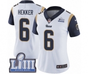 Women's Nike Los Angeles Rams #6 Johnny Hekker White Vapor Untouchable Limited Player Super Bowl LIII Bound NFL Jersey