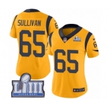 Women's Nike Los Angeles Rams #65 John Sullivan Limited Gold Rush Vapor Untouchable Super Bowl LIII Bound NFL Jersey