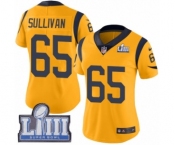 Women's Nike Los Angeles Rams #65 John Sullivan Limited Gold Rush Vapor Untouchable Super Bowl LIII Bound NFL Jersey