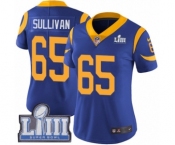 Women's Nike Los Angeles Rams #65 John Sullivan Royal Blue Alternate Vapor Untouchable Limited Player Super Bowl LIII Bound NFL Jersey