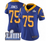 Women's Nike Los Angeles Rams #75 Deacon Jones Royal Blue Alternate Vapor Untouchable Limited Player Super Bowl LIII Bound NFL Jersey