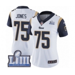 Women's Nike Los Angeles Rams #75 Deacon Jones White Vapor Untouchable Limited Player Super Bowl LIII Bound NFL Jersey