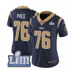 Women's Nike Los Angeles Rams #76 Orlando Pace Navy Blue Team Color Vapor Untouchable Limited Player Super Bowl LIII Bound NFL Jersey