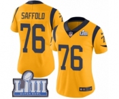 Women's Nike Los Angeles Rams #76 Rodger Saffold Limited Gold Rush Vapor Untouchable Super Bowl LIII Bound NFL Jersey