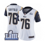 Women's Nike Los Angeles Rams #76 Rodger Saffold White Vapor Untouchable Limited Player Super Bowl LIII Bound NFL Jersey