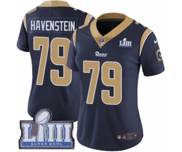 Women's Nike Los Angeles Rams #79 Rob Havenstein Navy Blue Team Color Vapor Untouchable Limited Player Super Bowl LIII Bound NFL Jersey