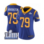 Women's Nike Los Angeles Rams #79 Rob Havenstein Royal Blue Alternate Vapor Untouchable Limited Player Super Bowl LIII Bound NFL Jersey