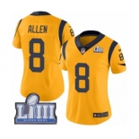 Women's Nike Los Angeles Rams #8 Brandon Allen Limited Gold Rush Vapor Untouchable Super Bowl LIII Bound NFL Jersey